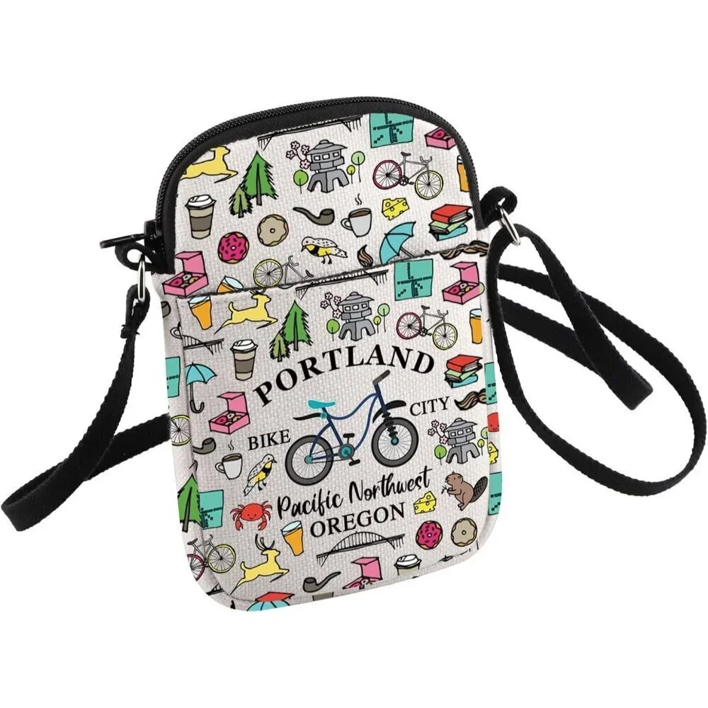 Oregon State Crossbody Canvas Bag Small Travel Sling Gift Portland Women
